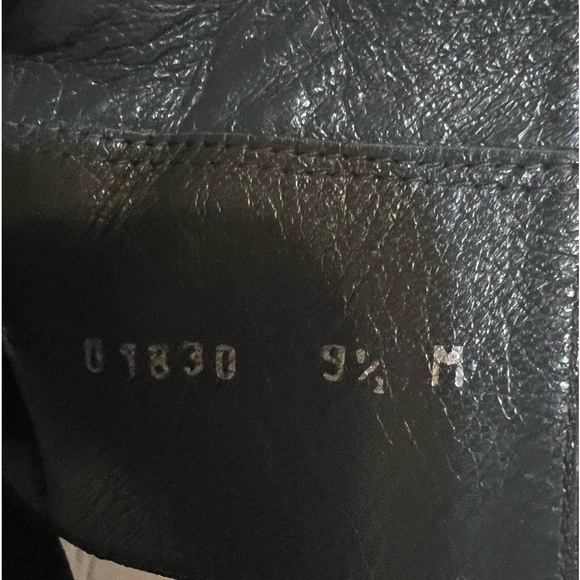 Stuart Weitzman Black Open Peep Toe Leather High Heel Block Bootie Size 9.5 - Picture 7 of 8